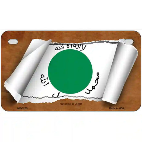 Somaliland Flag Scroll Metal Novelty License Plate 7" x 4" (MP)