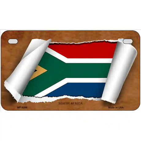 South Africa Flag Scroll Metal Novelty License Plate 7" x 4" (MP)