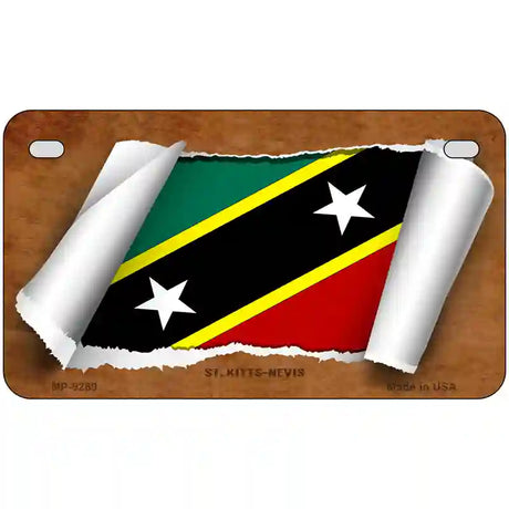 St Kitts-Nevis Flag Scroll Metal Novelty License Plate 7" x 4" (MP)