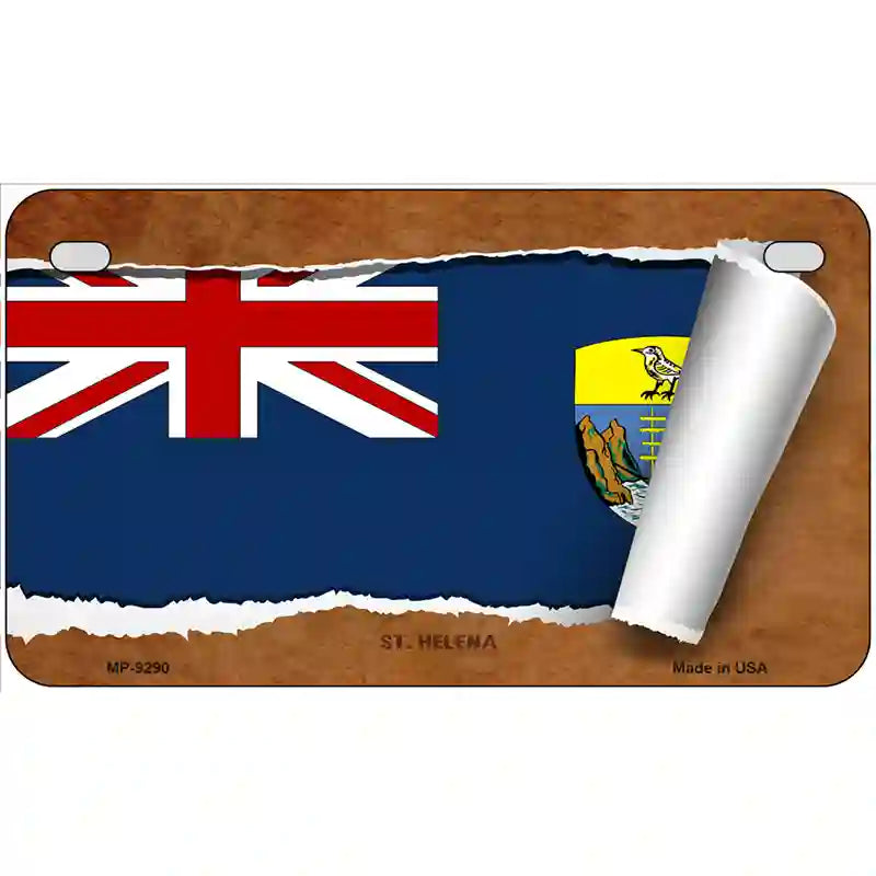 St Helena Flag Scroll Metal Novelty License Plate 7" x 4" (MP)