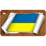 Ukraine Flag Scroll Metal Novelty License Plate 7" x 4" (MP)