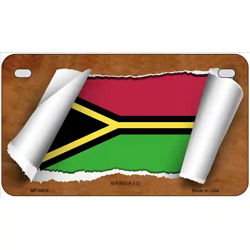 Vanuatu Flag Scroll Metal Novelty License Plate 7" x 4" (MP)