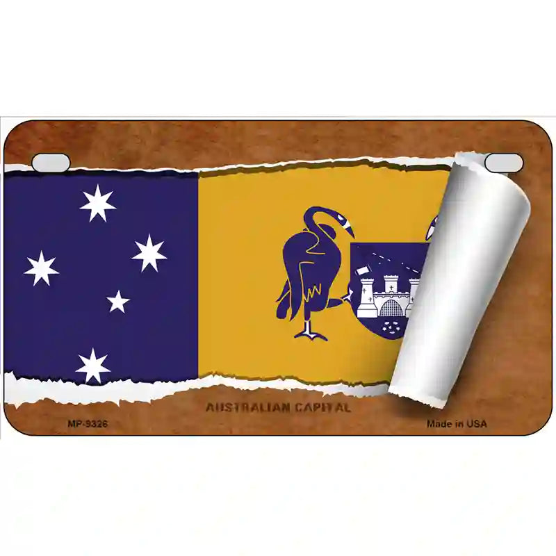 Australian Capital Flag Scroll Metal Novelty License Plate 7" x 4" (MP)