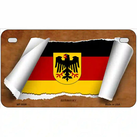 Germany Country Flag Scroll Metal Novelty License Plate 7" x 4" (MP)