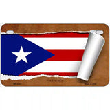 Puerto Rico Flag Scroll Metal Novelty License Plate 7" x 4" (MP)