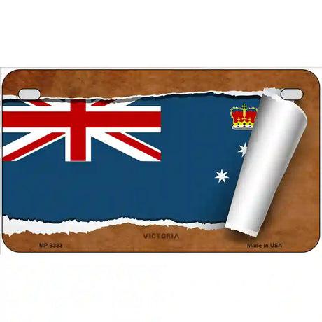 Victoria Flag Scroll Metal Novelty License Plate 7" x 4" (MP)