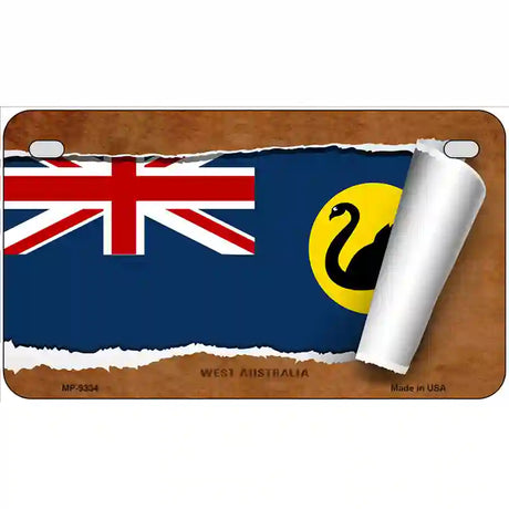 West Australia Flag Scroll Metal Novelty License Plate 7" x 4" (MP)