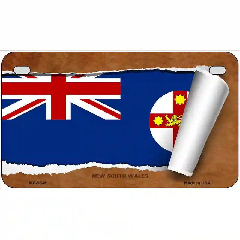 New South Wales Flag Scroll Metal Novelty License Plate 7" x 4" (MP)