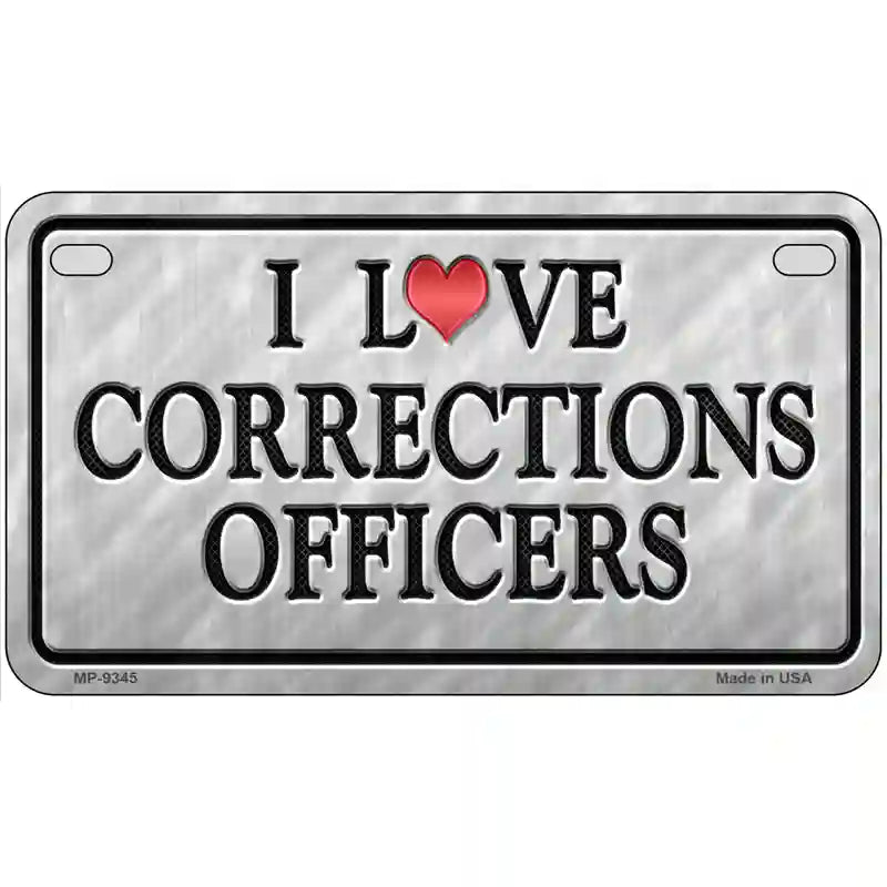 I Love Corrections Officer Metal Novelty License Plate 7" x 4" (MP)