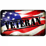 Veteran American Flag Metal Novelty License Plate 7" x 4" (MP)