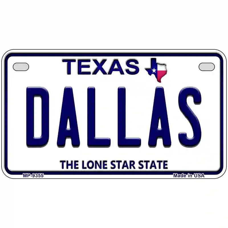 Dallas Texas Novelty Metal License Plate 7" x 4" (MP)