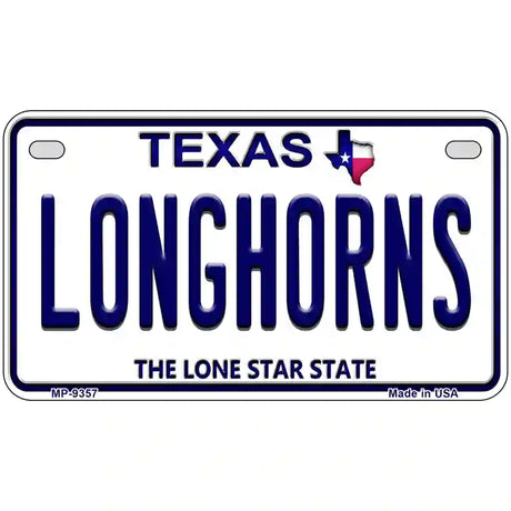 Longhorn Texas Novelty Metal License Plate 7" x 4" (MP)