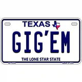 Gigem Texas Novelty Metal License Plate 7" x 4" (MP)