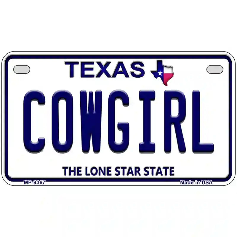 Cowgirl Texas Novelty Metal License Plate 7" x 4" (MP)