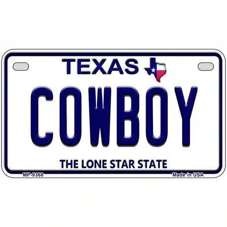 Cowboy Texas Novelty Metal License Plate 7" x 4" (MP)