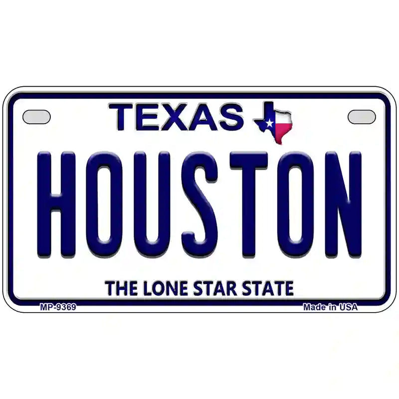 Houston Texas Novelty Metal License Plate 7" x 4" (MP)