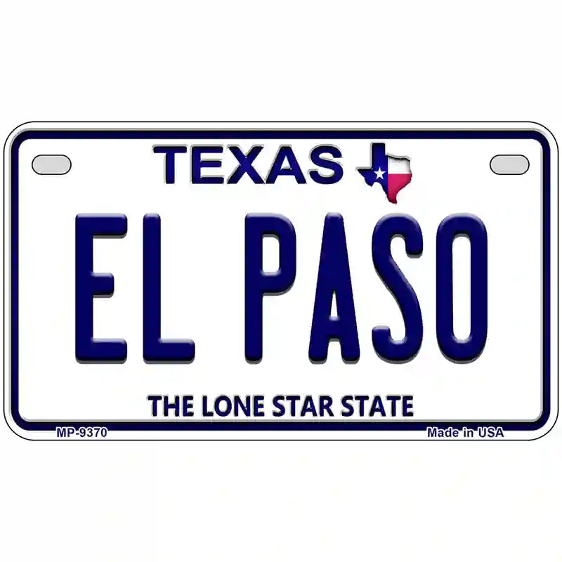 El Paso Texas Novelty Metal License Plate 7" x 4" (MP)