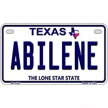 Abilene Texas Novelty Metal License Plate 7" x 4" (MP)