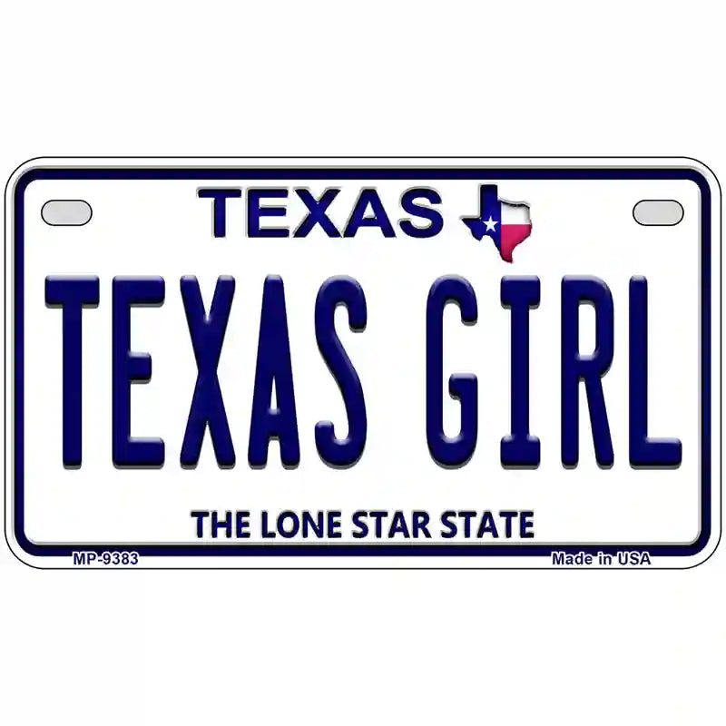 Texas Girl Texas Novelty Metal License Plate 7" x 4" (MP)