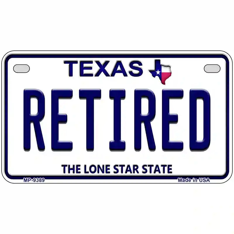 Retired Texas Novelty Metal License Plate 7" x 4" (MP)