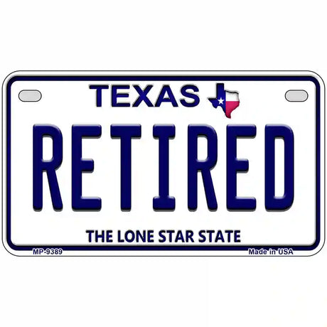 Retired Texas Novelty Metal License Plate 7" x 4" (MP)