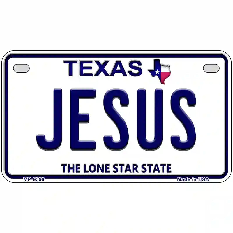 Jesus Texas Novelty Metal License Plate 7" x 4" (MP)