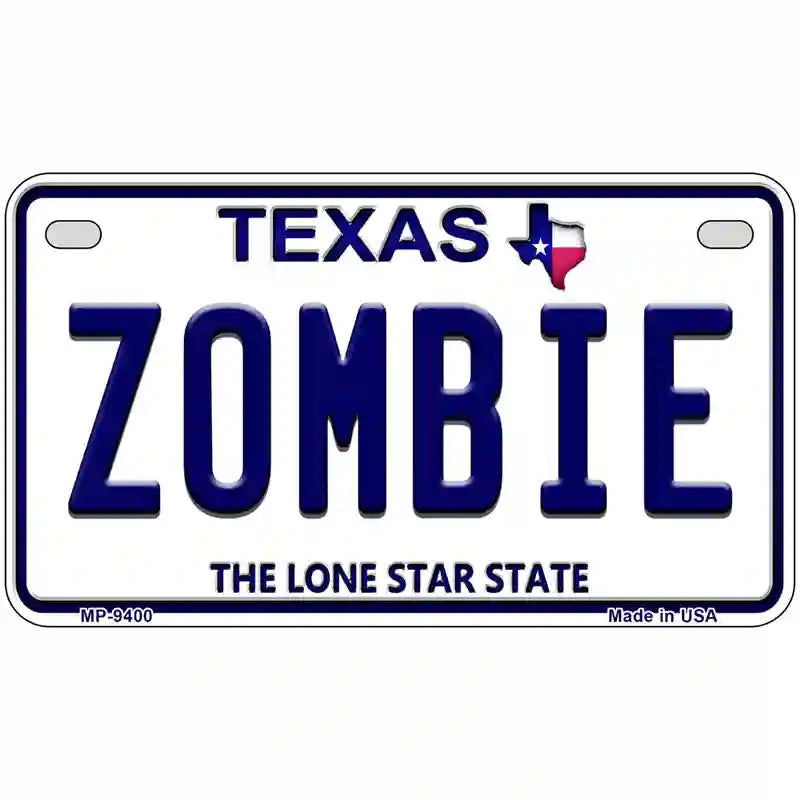 Zombie Texas Novelty Metal License Plate 7" x 4" (MP)