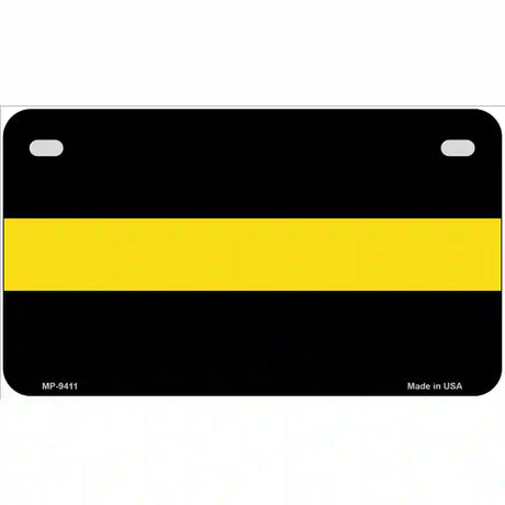 Thin Yellow Line Novelty Metal License Plate 7" x 4" (MP)