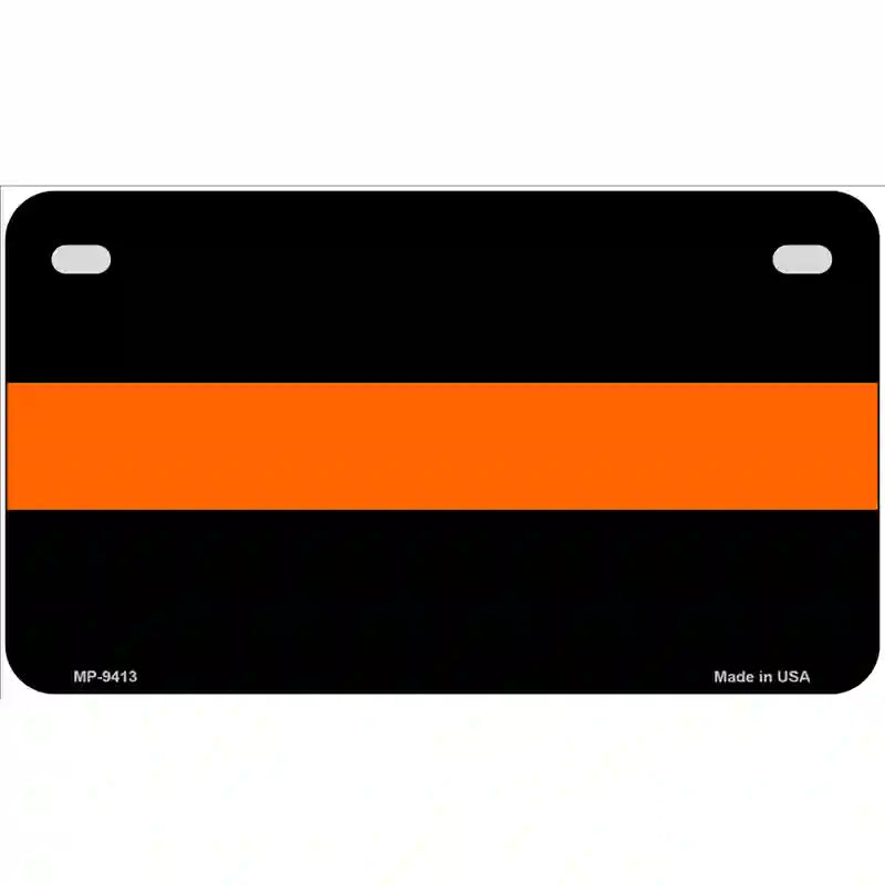 Thin Orange Line Novelty Metal License Plate 7" x 4" (MP)