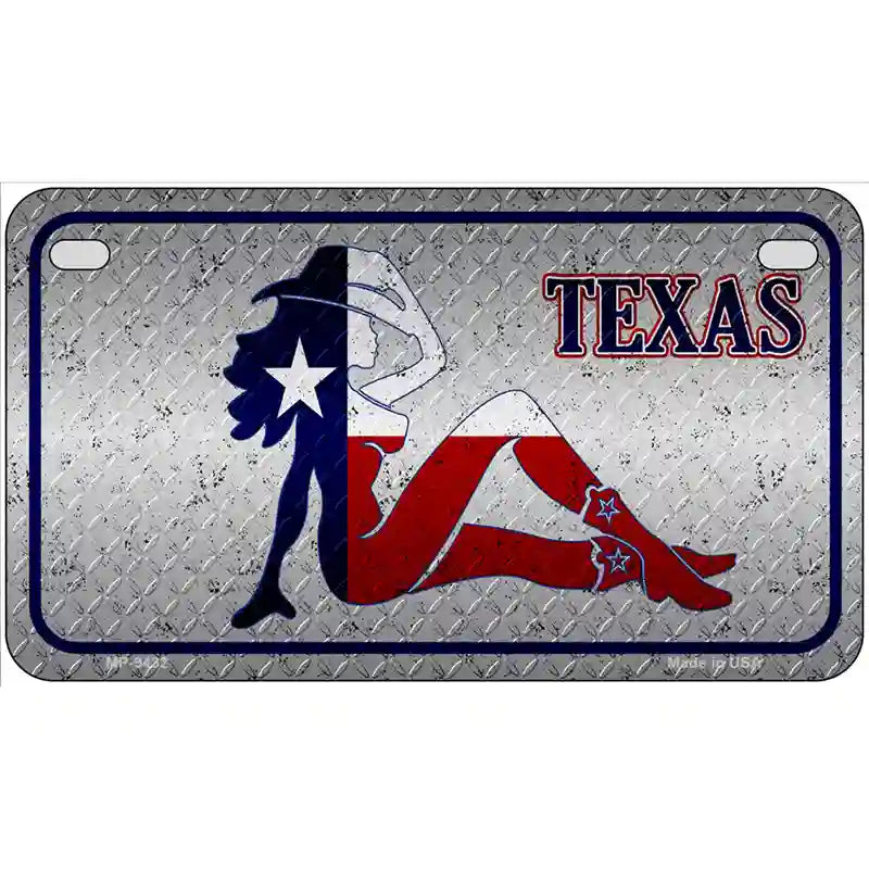 Texas Girl Diamond Novelty Metal License Plate 7" x 4" (MP)