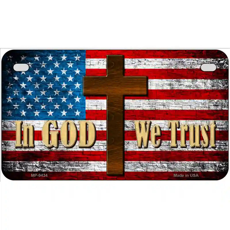 God We Trust Metal Novelty License Plate 7" x 4" (MP)