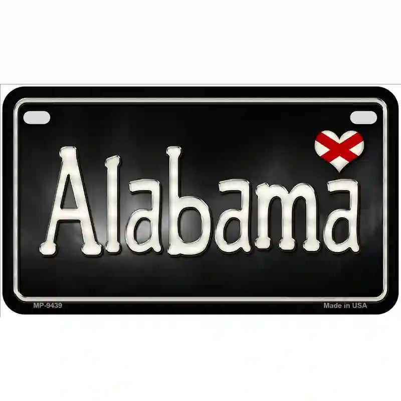 Alabama Flag Script Metal Novelty License Plate 7" x 4" (MP)