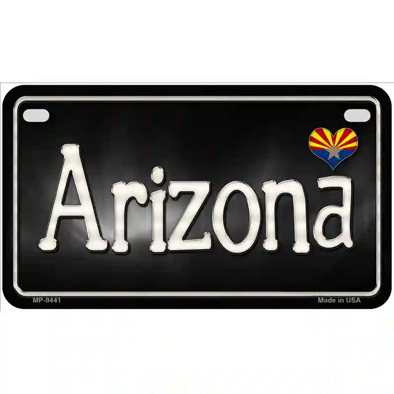 Arizona Flag Script Metal Novelty License Plate 7" x 4" (MP)