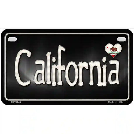 California Flag Script Metal Novelty License Plate 7" x 4" (MP)