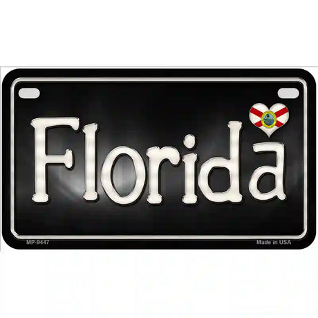 Florida Flag Script Metal Novelty License Plate 7" x 4" (MP)