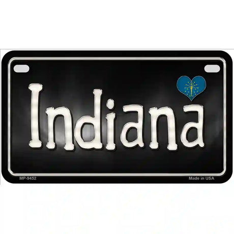 Indiana Flag Script Metal Novelty License Plate 7" x 4" (MP)