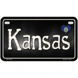 Kansas Flag Script Metal Novelty License Plate 7" x 4" (MP)