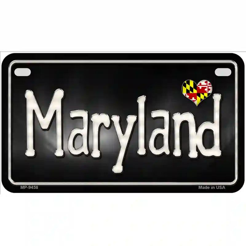 Maryland Flag Script Metal Novelty License Plate 7" x 4" (MP)