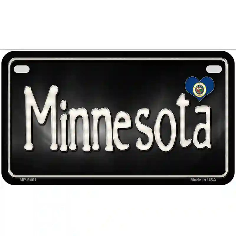 Minnesota Flag Script Metal Novelty License Plate 7" x 4" (MP)