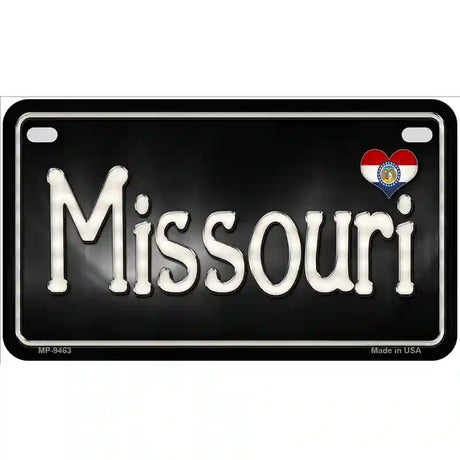 Missouri Flag Script Metal Novelty License Plate 7" x 4" (MP)