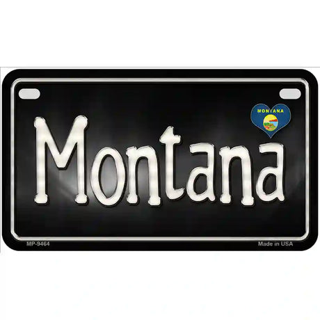 Montana Flag Script Metal Novelty License Plate 7" x 4" (MP)