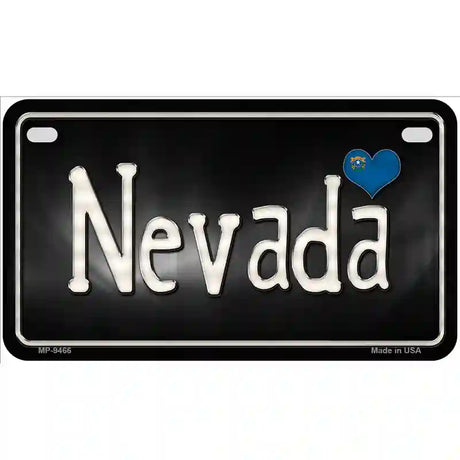 Nevada Flag Script Metal Novelty License Plate 7" x 4" (MP)