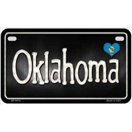 Oklahoma Flag Script Metal Novelty License Plate 7" x 4" (MP)