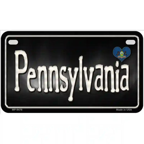 Pennsylvania Flag Script Metal Novelty License Plate 7" x 4" (MP)