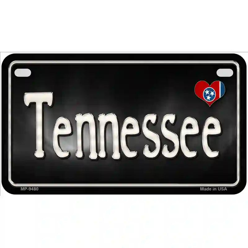 Tennessee Flag Script Metal Novelty License Plate 7" x 4" (MP)