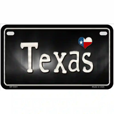 Texas Flag Script Metal Novelty License Plate 7" x 4" (MP)