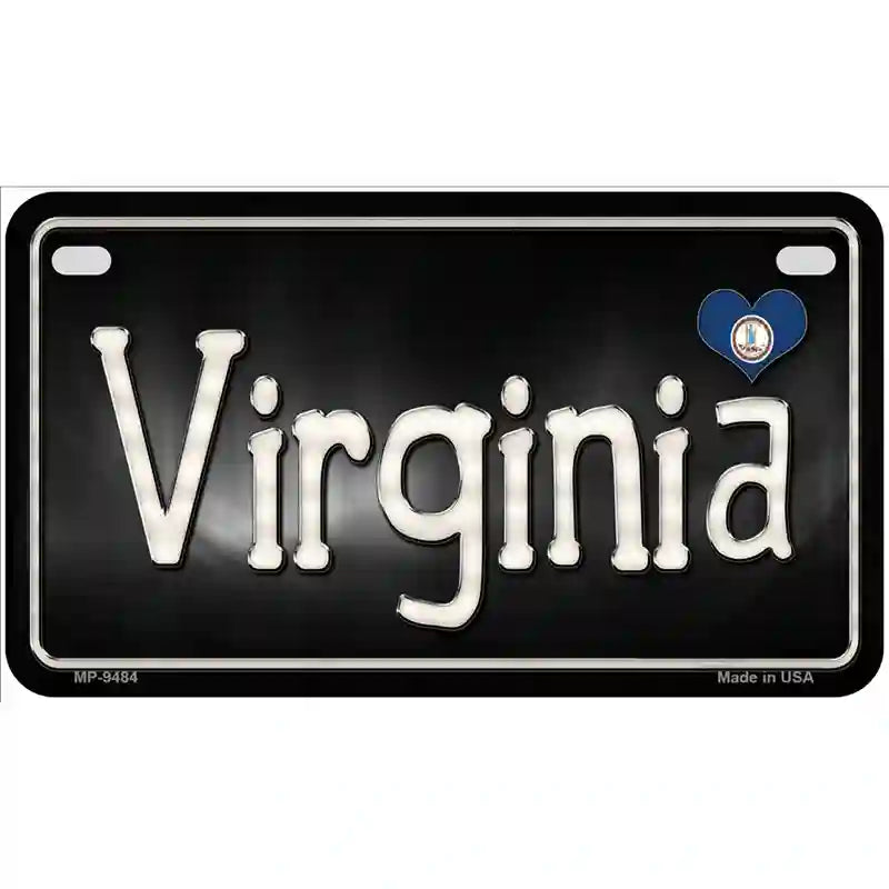 Virginia Flag Script Metal Novelty License Plate 7" x 4" (MP)