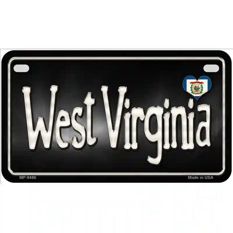 West Virginia Flag Script Metal Novelty License Plate 7" x 4" (MP)