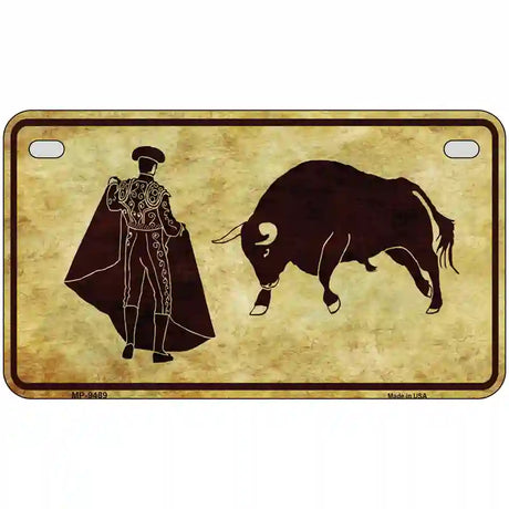 Bullfight Novelty Metal License Plate 7" x 4" (MP)