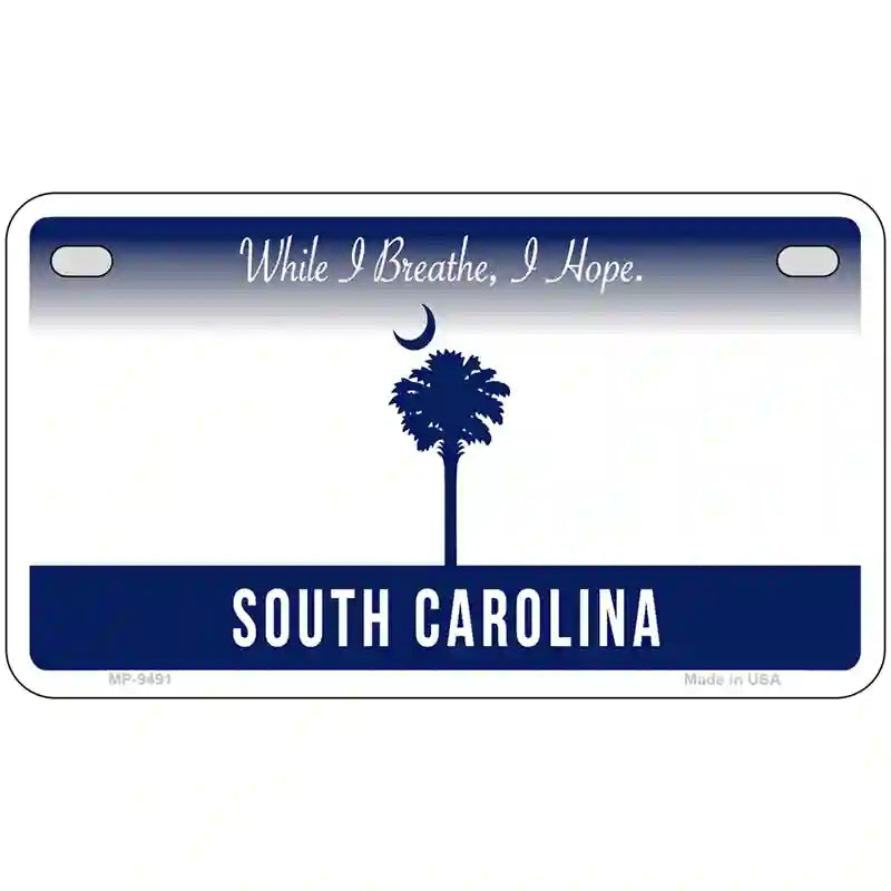 South Carolina Dark Blue Blank Novelty Metal License Plate 7" x 4" (MP)